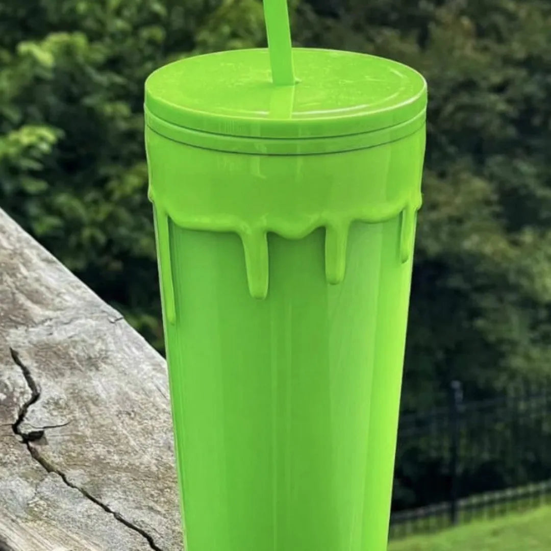 Cup With Straw Plastic Double Layer Durian Luminous Cup - Bellarte Enchanté Cup With Straw Plastic Double Layer Durian Luminous Cup